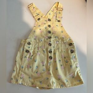 NWOT! Nanette Kids Yellow Floral Short Overalls in Sz 4 ☀️🌺 Summer Beach Casual